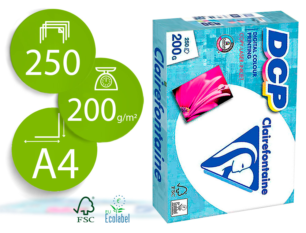 CLAIREFONTAINE - Paquete A4 250 Hojas 200 Gramos (Ref.1807C)