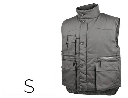 DELTAPLUS - CHALECO MULTIBOLSILLOS CON CREMALLERA CINTURA ELASTICA PROTEGE RIÑONES COLOR GRIS TALLA S (Ref.SIERRGR-PT)