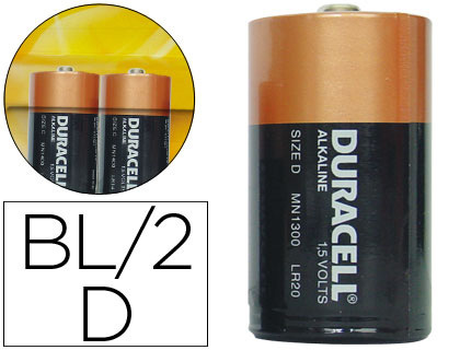 DURACELL - PILA ALCALINA PLUS D BLISTER CON 2 PILAS (Ref.S0560220)