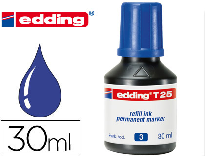 EDDING - Frasco de Tinta 30 ml azul T25-03 (Ref.T-25-03)