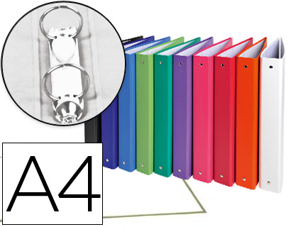 EXACOMPTA - CARPETA DE 2 ANILLAS 30MM REDONDAS A4 Cartón FORRADO COLORES SURTIDOS (Ref.54330E)