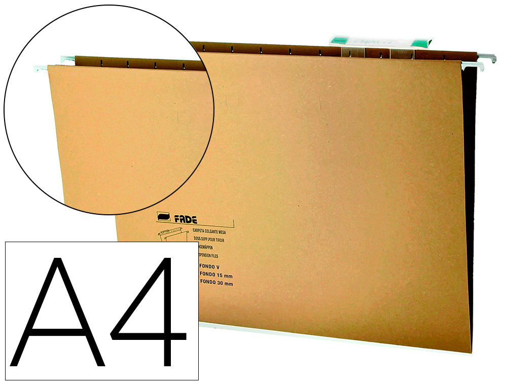 FADE - Carpeta colgante A4 Cartón kraft Visor superior 400064818 (Ref.400078738)