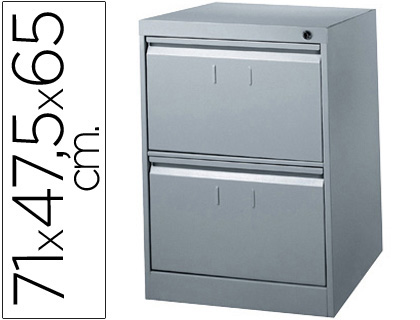 FICHERO CAJONES DE SUELO METALICO DE 2 CAJONES 71CM ALTO,65CM PROF,47,5 ANCHOCOLOR GRIS N.1375 ANTIVUELCO (Ref.F-0702A-GR)