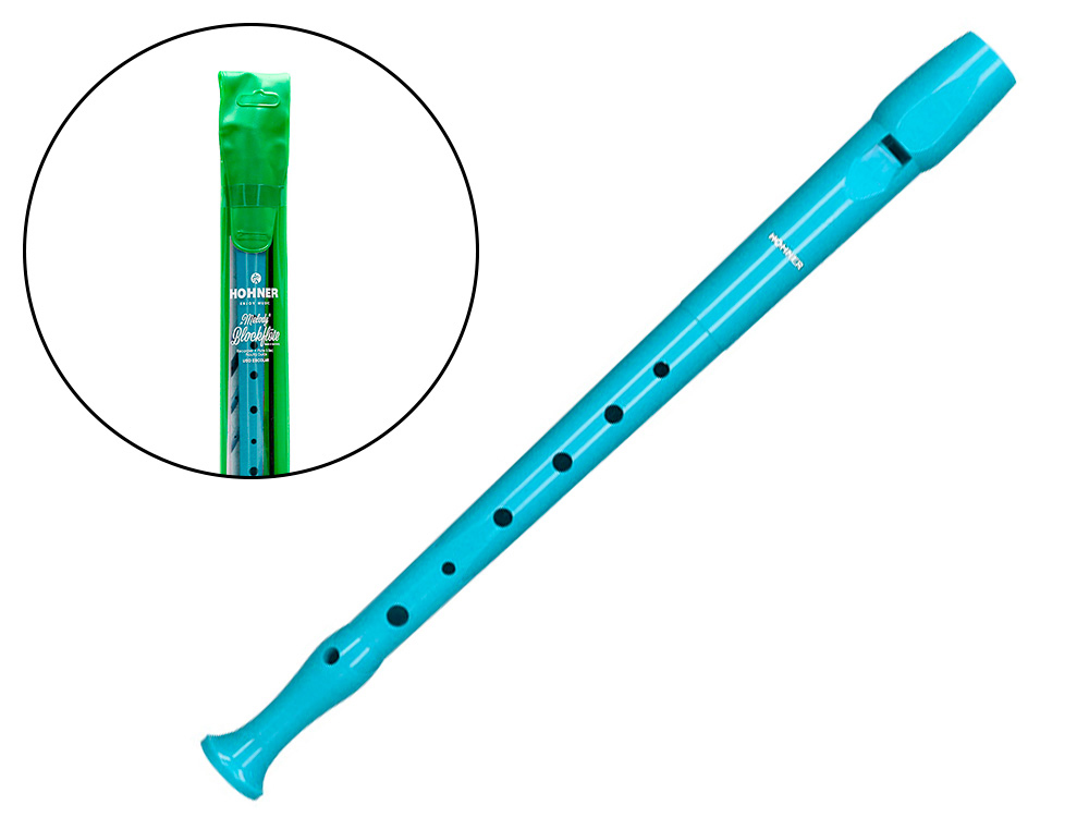 HOHNER - FLAUTA 9508 COLOR CELESTE FUNDA VERDE Y TRANSPARENTE (Ref.B95084LB)
