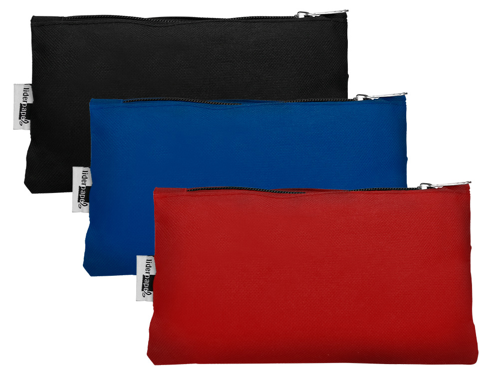 LIDERPAPEL - BOLSO ESCOLAR PORTATODO ANCHO COLORES SURTIDOS 200X100 MM (Ref.PX03)