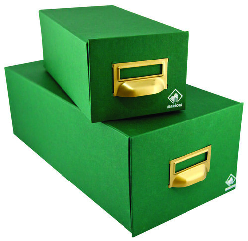MARIOLA - Fichero CARTÓN FORRADO EN GELTEX VERDE PARA 1000FICHAS DIMENSIONES 155X100X350 MM (Ref.2-1000)