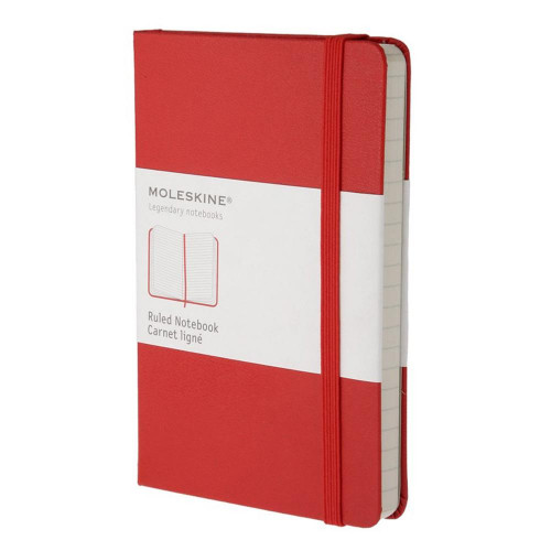 MOLESKINE - Cuaderno TAPA DURA COLOR ROJO RAYADO HORIZONTAL.GRANDE, 13X21CM. (Ref.QP060R)