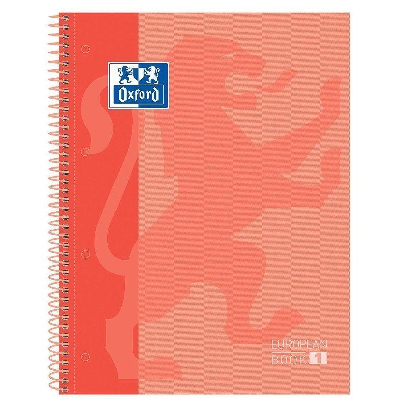 OXFORD - Cuaderno espiral ebook 1 school classic din a4+ 80 hojas cuadro 5 mm melocoton (Ref. 400119096)