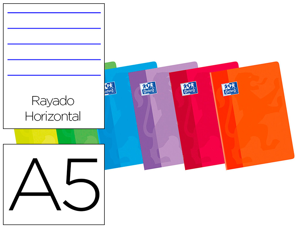 OXFORD - Libreta grapada 48h A5 Con margen Surtido (Ref.100105709)