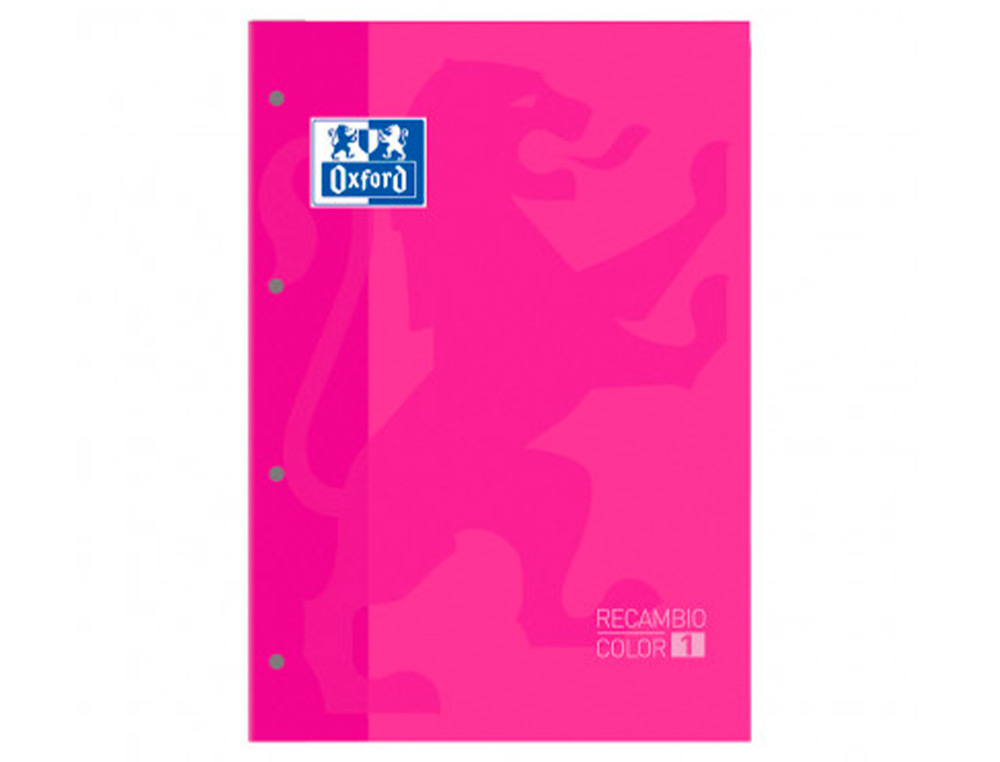 OXFORD - Recambio de papel 80h A4 Cuadricula 5x5 Recuadro Rosa (Ref.100108305)