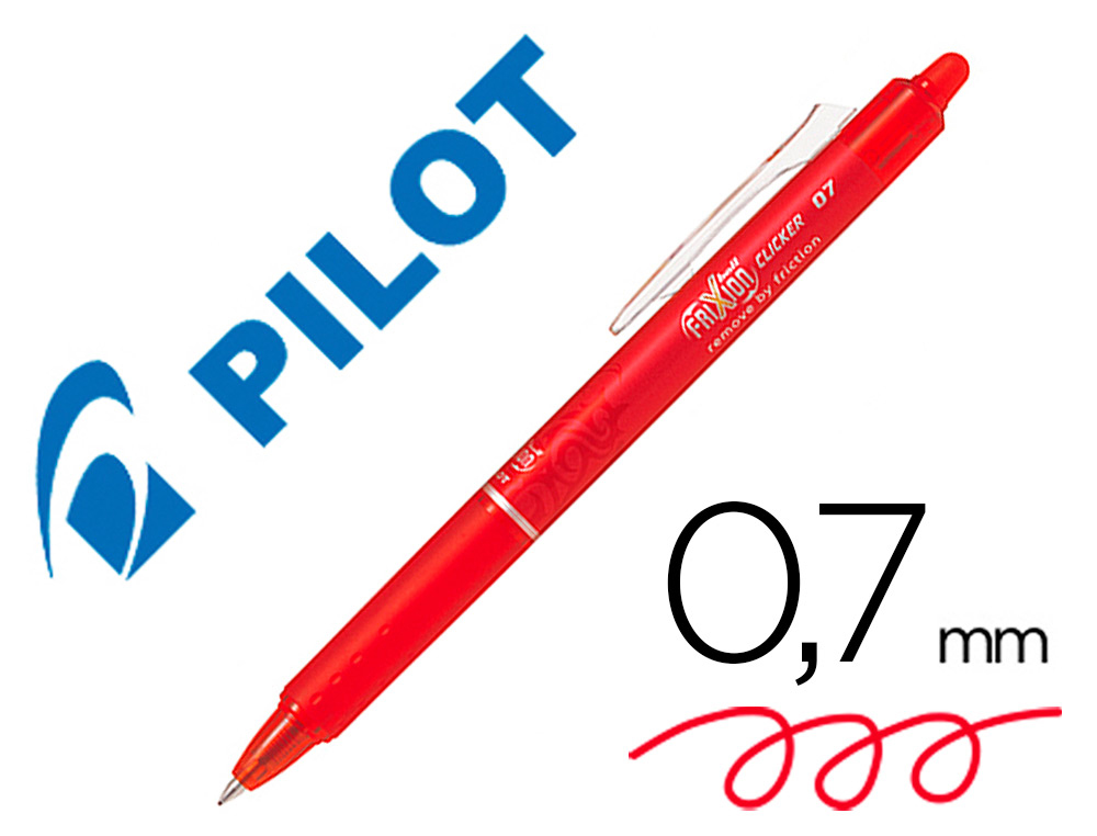 PILOT - Bolígrafo tinta borrable Frixion rojo trazo 0,4 mm (Ref.BLRT-FR7-R / NFCR)