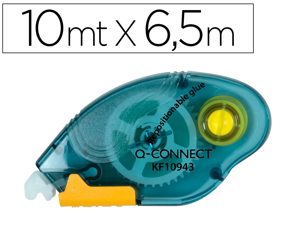 Q-CONNECT - PEGAMENTO ROLLER COMPACT NO PERMANENTE -6,5 MM DE ANCHO X 10 MT -UNIDAD (Ref.KF10943)