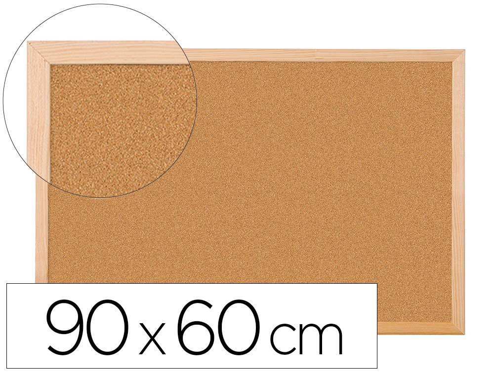 Q-CONNECT - PIZARRA CORCHO 90X60 CM MARCO DE MADERA (Ref.KF03567)
