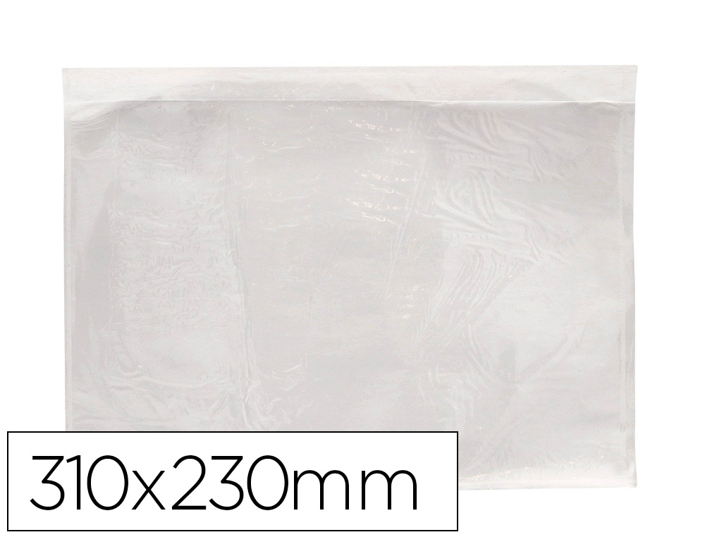 Q-CONNECT - Sobre autoadhesivo portadocumentos 310x230 mm ventana transparente paquete de 100 unidades (Ref. KF11301)