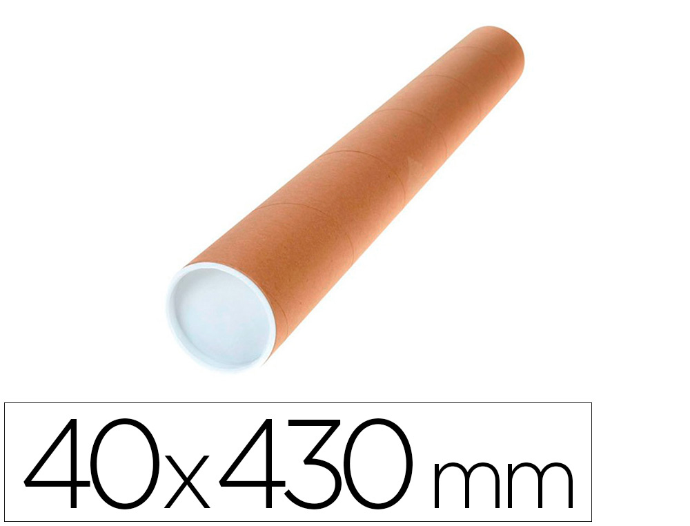 Q-CONNECT - TUBO DE Cartón PORTADOCUMENTOS TAPA PLASTICO 40X430 MM (Ref.KF17771)