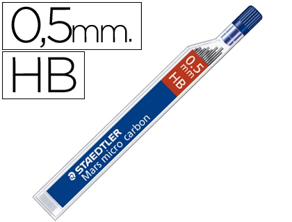 STAEDTLER - Minas Mars Micro GRAFITO TUBO 12ud Trazo 0.5mm "HB" (Ref.250 05-HB)