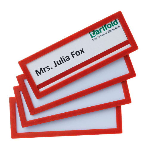 TARIFOLD - MARCO IDENTIFICACION ADHESIVO 120X45 MM ROJO PACK DE 4 UNIDADES (Ref.194863)