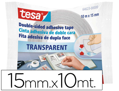 TESA - Cinta Adhesiva 10m x15mm Doble cara TAPE,S.A (Ref.64623-00000-00)