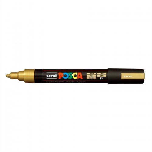 UNI-BALL - Marcador especial PC-5M punta de 1,8-2,5 mm. Lavable Carteleria, postes. Oro (Ref.176446000)