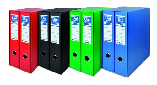 UNISYSTEM - MODULO ARCHIVADORES palanca CARTON FORRADO RADO 2 uds.A4 65mm VERDE (Ref.92326)