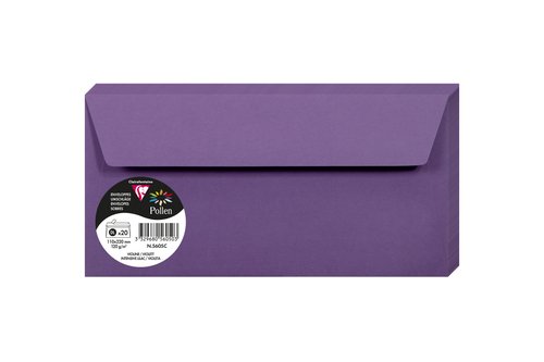 CLAIREFONTAINE - Sobres Paquete 20 ud 110X220 Violeta 120 G (Ref.747927)