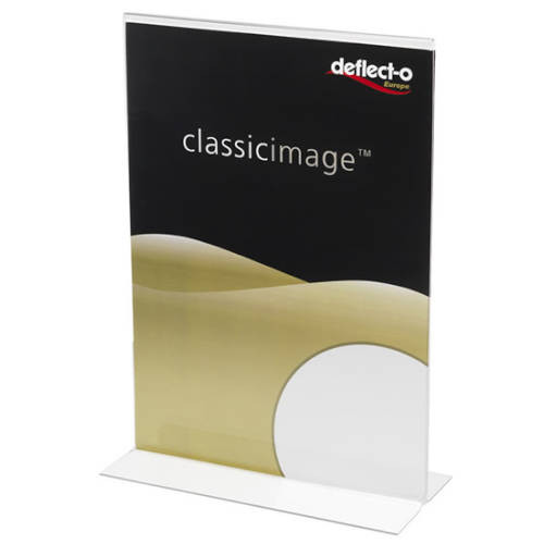 DEFLECTO - Expositor SOBREMESA EN T FORMATO A3 VERTICAL DOBLE CARA PERFECTA VISIB 298X425X120 MM (Ref.48001)