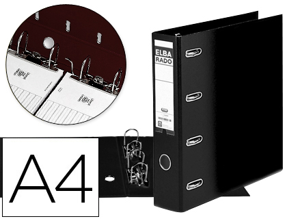 ELBA - Archivador de Palanca Rado Plast A4 Lomo 75mm Negro (Ref.100551851)