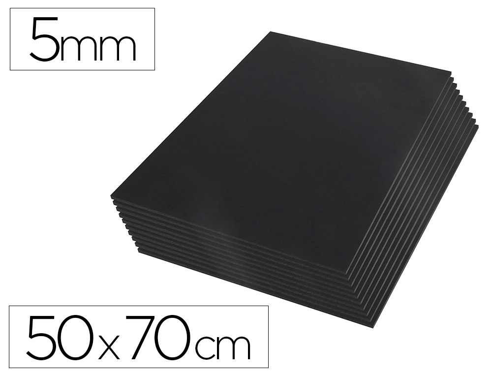 LIDERPAPEL - Cartón PLUMA NEGRO DOBLE CARA 50X70 CM ESPESOR 5 MM (Ref.LU15)