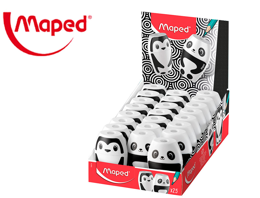 MAPED - Sacapuntas/Afilalapices plastico shaker fancy 1 uso con deposito (Ref. 34014)