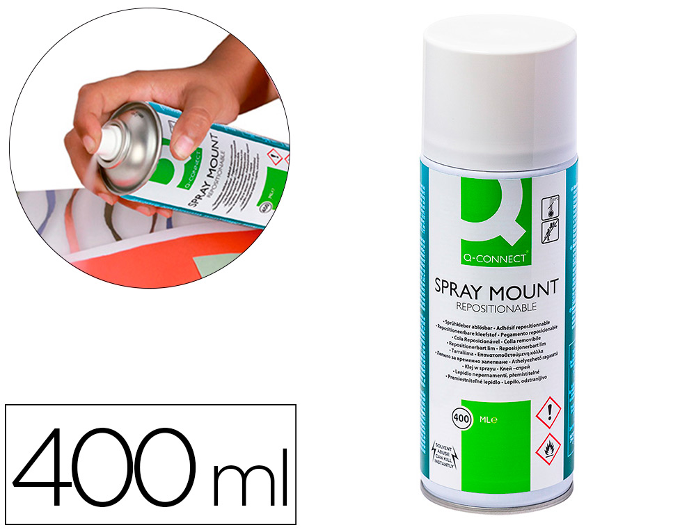 Q-CONNECT - PEGAMENTO SPRAY QUICK MOUNT ADHESIVO REPOSICIONABLE 400 ML (Ref.KF01071)