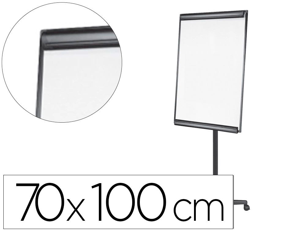 Q-CONNECT - PIZARRA MOVIL CON RUEDAS PARA CONFERENCIAS TABLERO LACADO BLANCO APTA PARA ESCRITURA DIRECTA Y BLOC (Ref.KF04160)