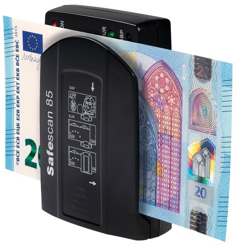 SAFESCAN - Detector Billetes Falsos S-85 95x61x25 mm De bolsillo SS85 (Ref.118-0266)