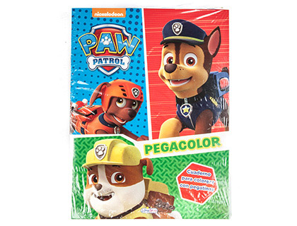 SALDANA - Cuaderno de colorear patrulla canina pegacolor con pegatinas 12 paginas 210x280 mm (Ref. LD0686)