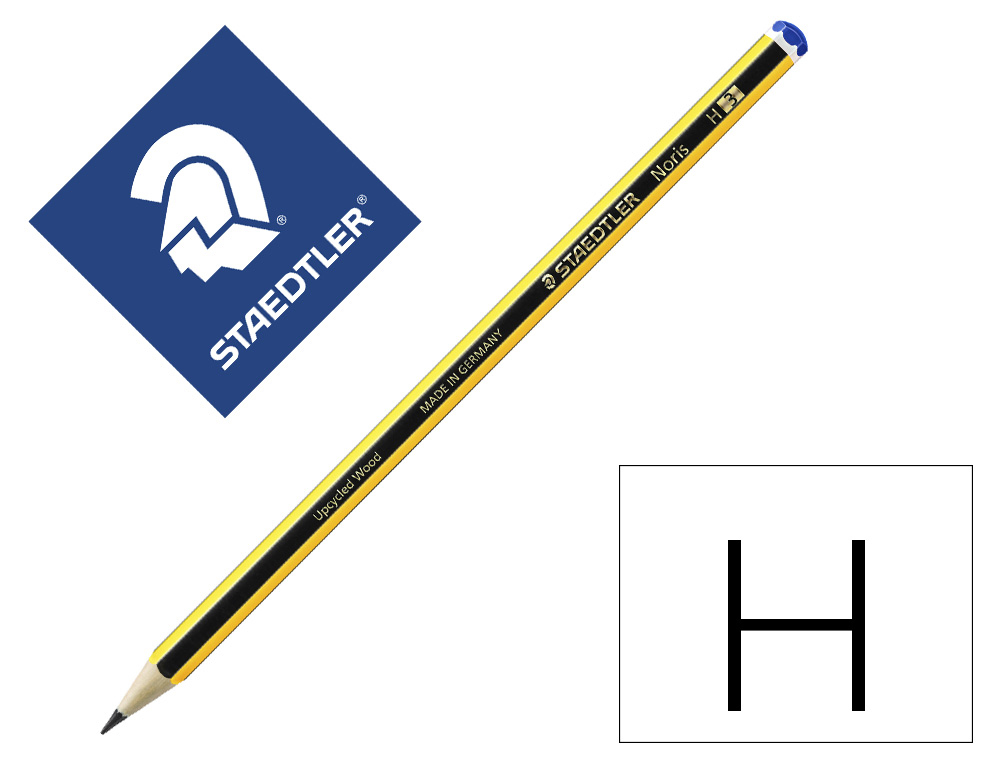 STAEDTLER - Lapiz Noris Madera H Grafito Hexagonal (Ref.120-3)