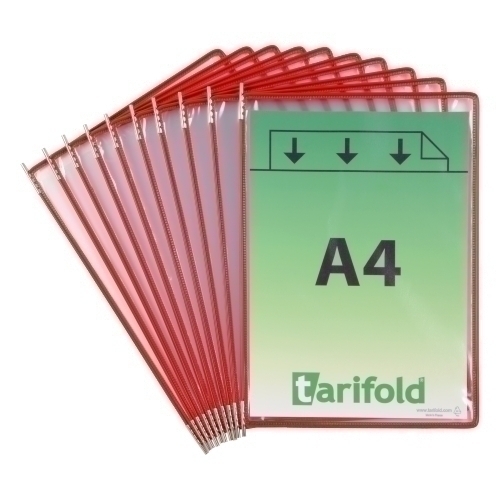 TARIFOLD - Funda con Pivotes 10ud A4 Rojo (Ref.114003)