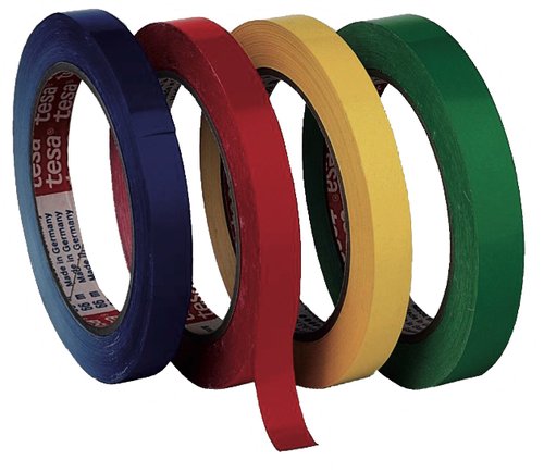 TESA - Cinta Embalaje 12mmX66m Rojo PVC (Ref.04204-00050-00)