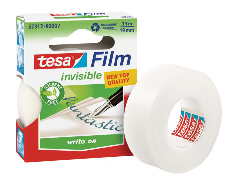 TESA - Cinta adhesiva Invisible 19mmx33m Uso universal Fotocopiable y rotulable 8100304 (Ref.57312-00007-02)