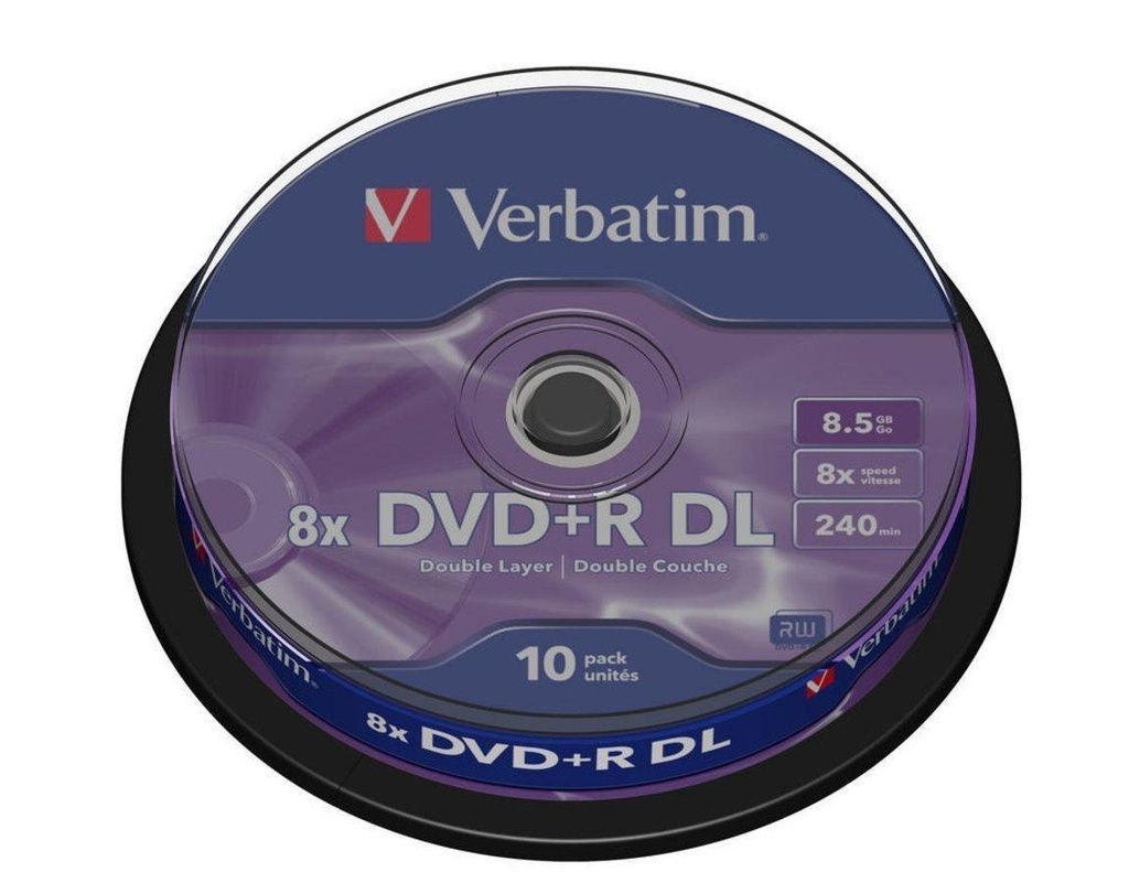 VERBATIM - Dvd+R Advanced azo Bobina 10 ud 8X Doble Capa 8.5 GB (CANON L.P.I. 2,1€ Incluido) (Ref.43666)