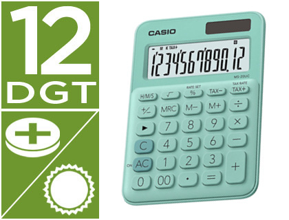 CASIO - Calculadora Sobremesa Verde (Ref.MS-20UC-GN)
