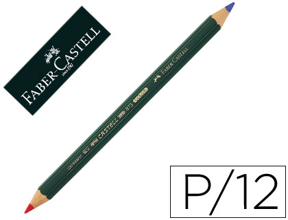 FABER CASTELL - Lapiz Castell Bicolor Diametro grueso 4.3 mm Bicolor azul y rojo Hexagonal (Ref.117500)