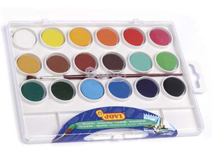 JOVI - ACUARELA 18 COLORES ESTUCHE DE PLASTICO (Ref.800/18)