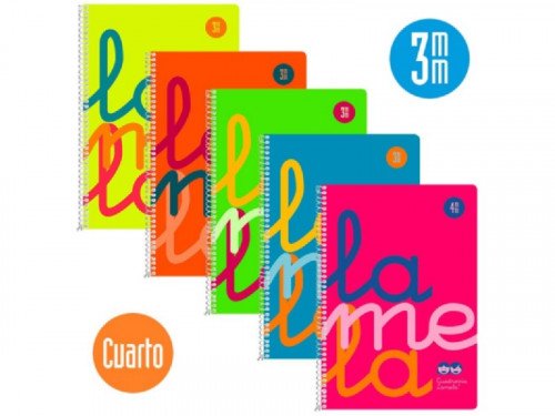 LAMELA - BLOC tapa POLIPROPILENO 4º 80h CUADROVIA 3 mm COLORES SURTIDOS (5) (Ref.7CTP003S)