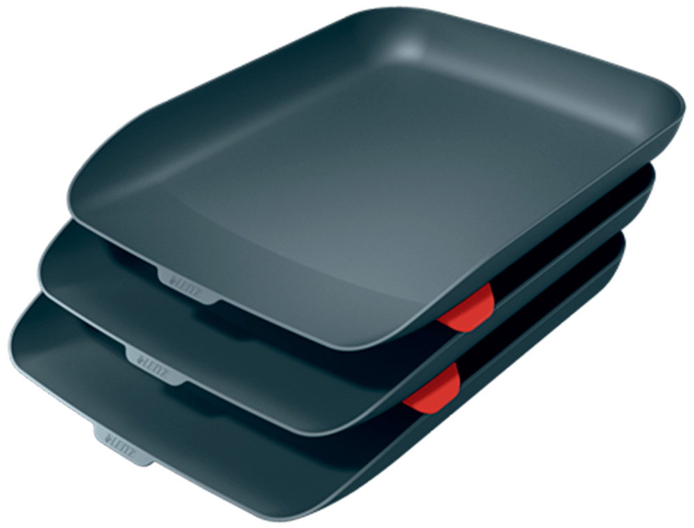 LEITZ - Bandeja sobremesa plastico cosy set de 3 unidades gris 274x120x456 mm (Ref. 53582089)
