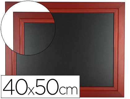 LIDERPAPEL - PIZARRA NEGRA MURAL DE MADERA CON SUPERFICIE PARA ROTULADORES TIPO TIZA 40X50CM (Ref.PZ10)
