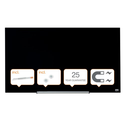 NOBO - Pizarra Diamond Glass Negro 993x559 (Ref.1905180)