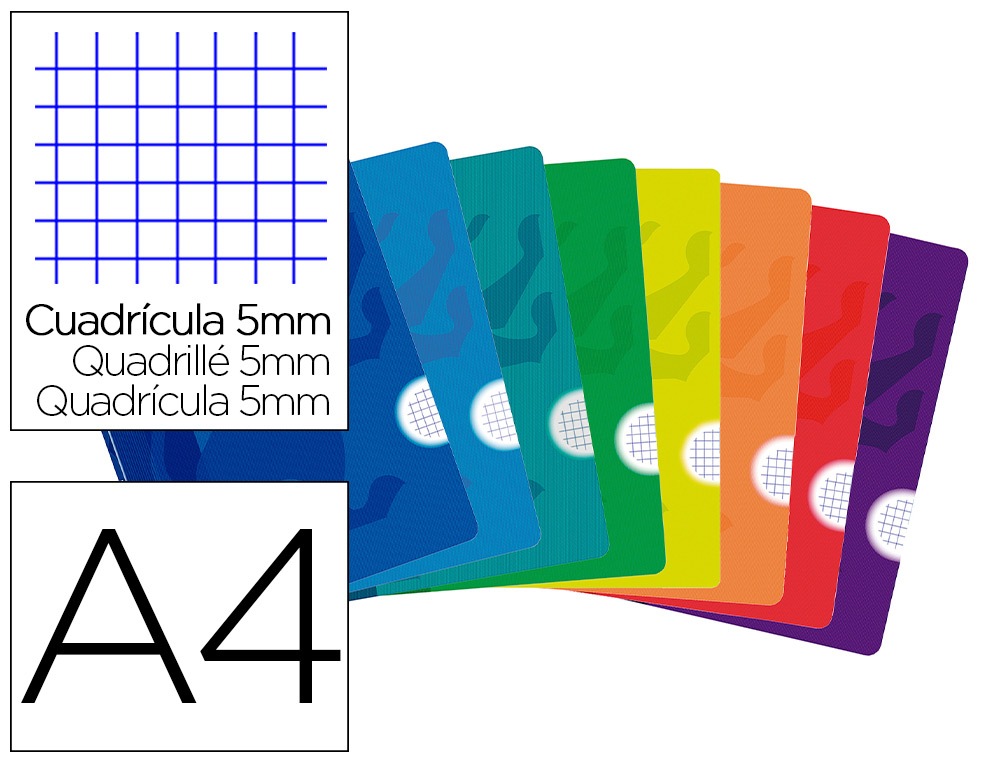 OXFORD - Libreta GRAPADA OPENFLEX A4 48H 90G 5X5 SURTIDA (Ref.100105793)