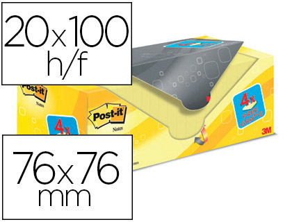 POST-IT - Pack.16+4 bloc 76x76 am (Ref.UU001489762)