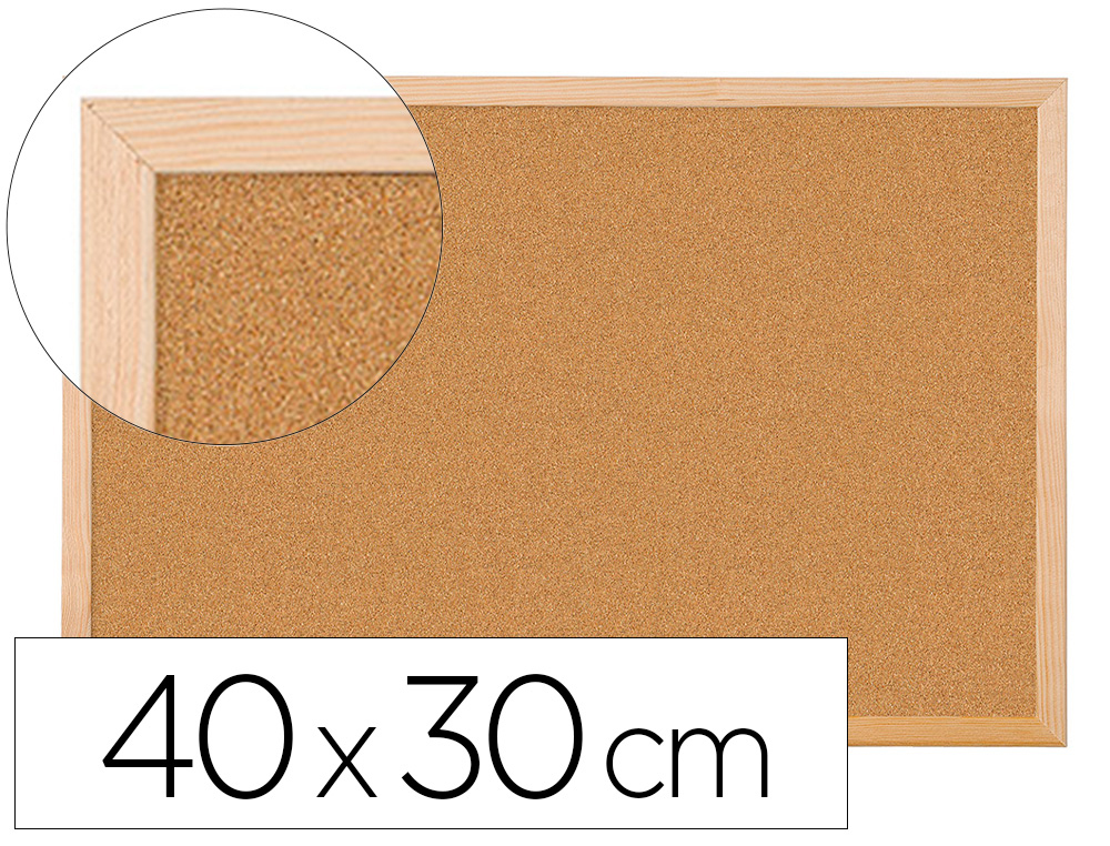 Q-CONNECT - PIZARRA CORCHO 40X30 CM MARCO DE MADERA (Ref.KF03565)