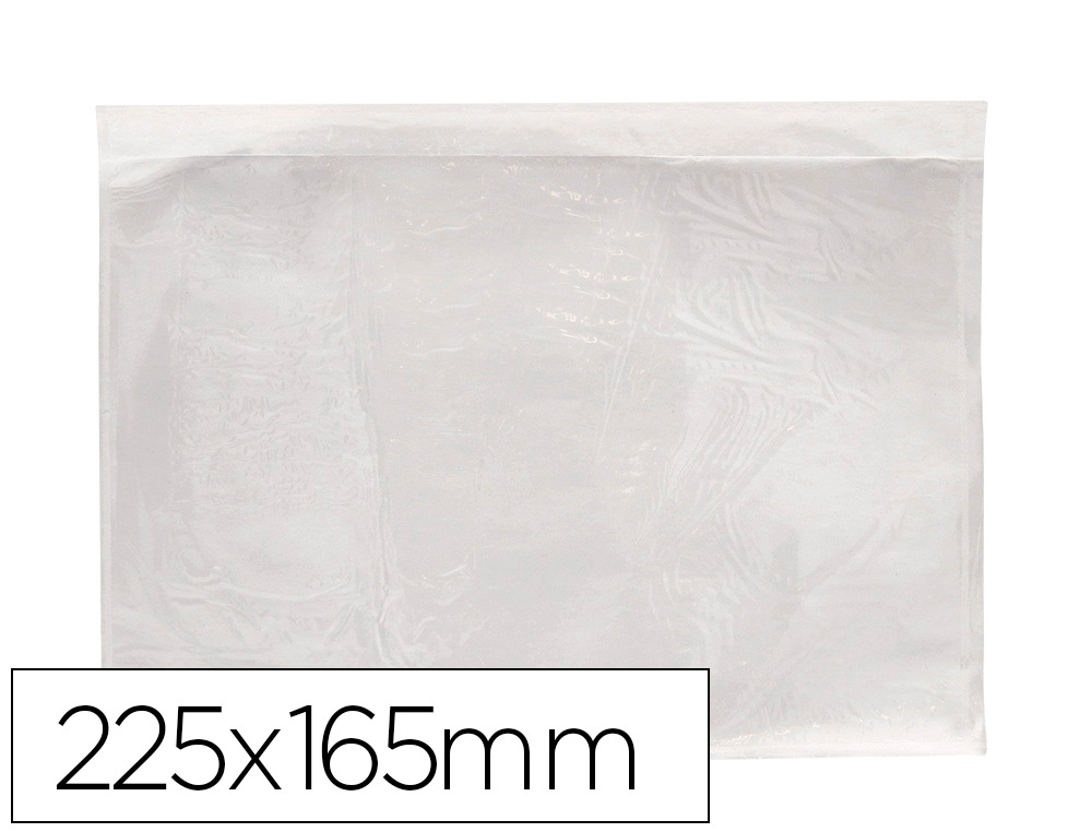 Q-CONNECT - Sobre autoadhesivo portadocumentos 225x165 mm ventana transparente paquete de 100 unidades (Ref. KF11300)