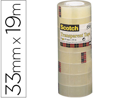 SCOTCH - Cinta adhesiva 19mmx33m Acordeón 8 ud FT510063306 (Ref.XA004839404)